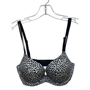 Victoria’s Secret Very Sexy Plunge Bra 32DD Leopard Print Lightly Lined Padded